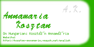 annamaria kosztan business card